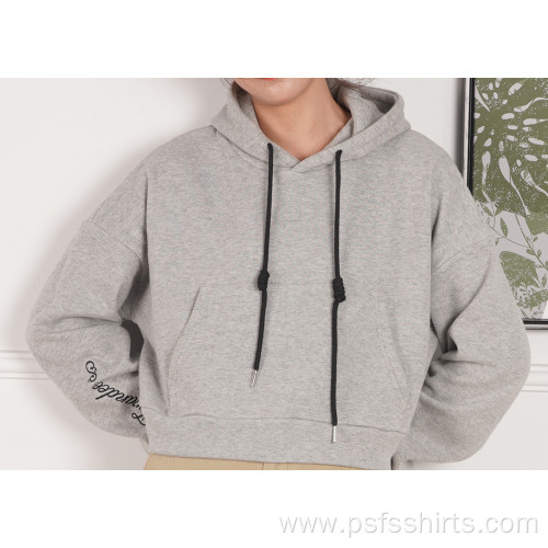 Short Design Hoodies with Solid Color